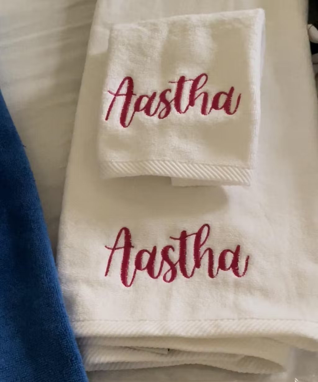 embroidered towels